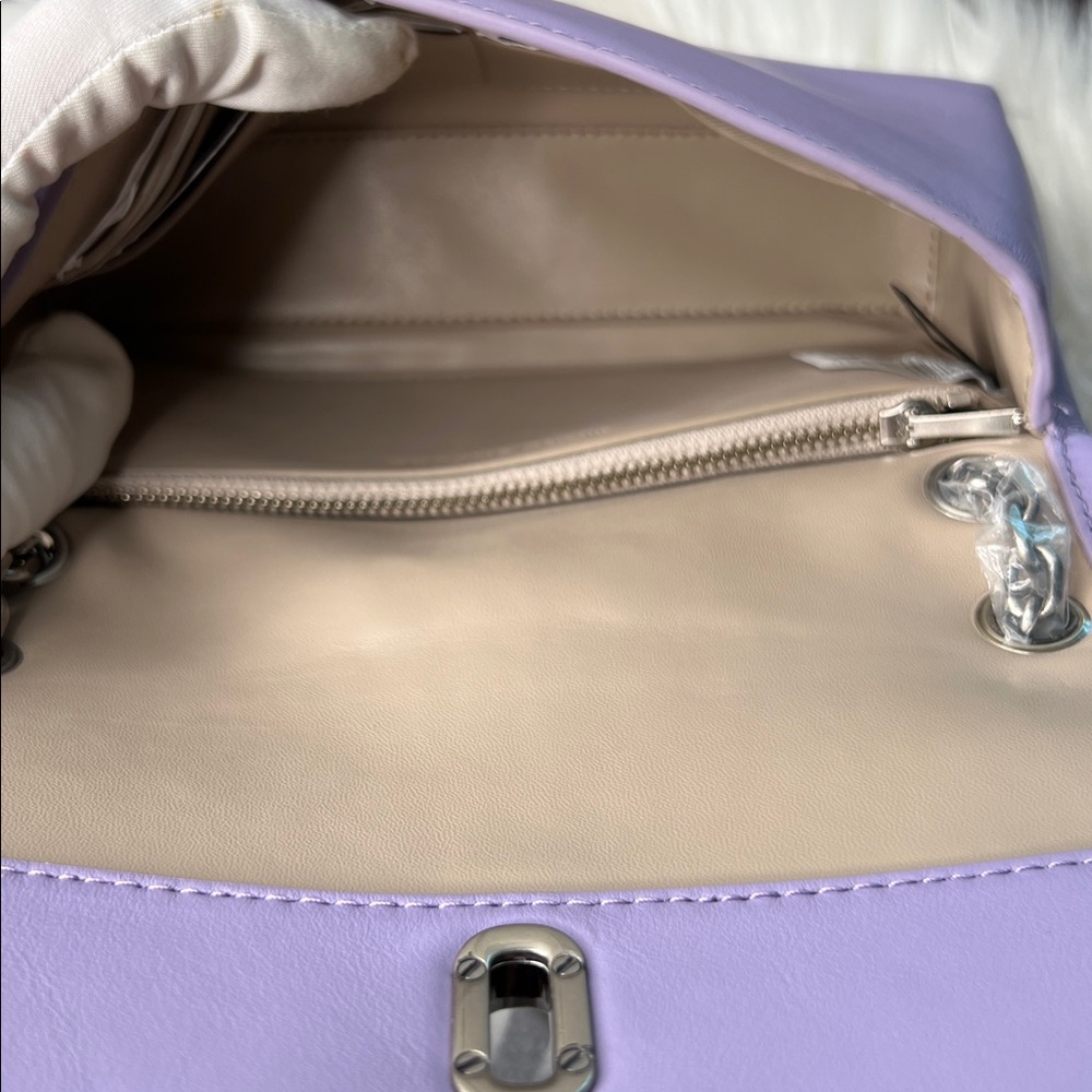 Marc Jacobs The Dual Chain Strap Mini Bag Purple Shoulder Bag, Dust Bag NWT - Picture 10 of 17